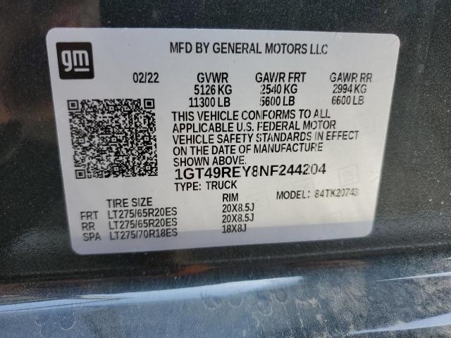 Photo 9 VIN: 1GT49REY8NF244204 - GMC SIERRA K25 