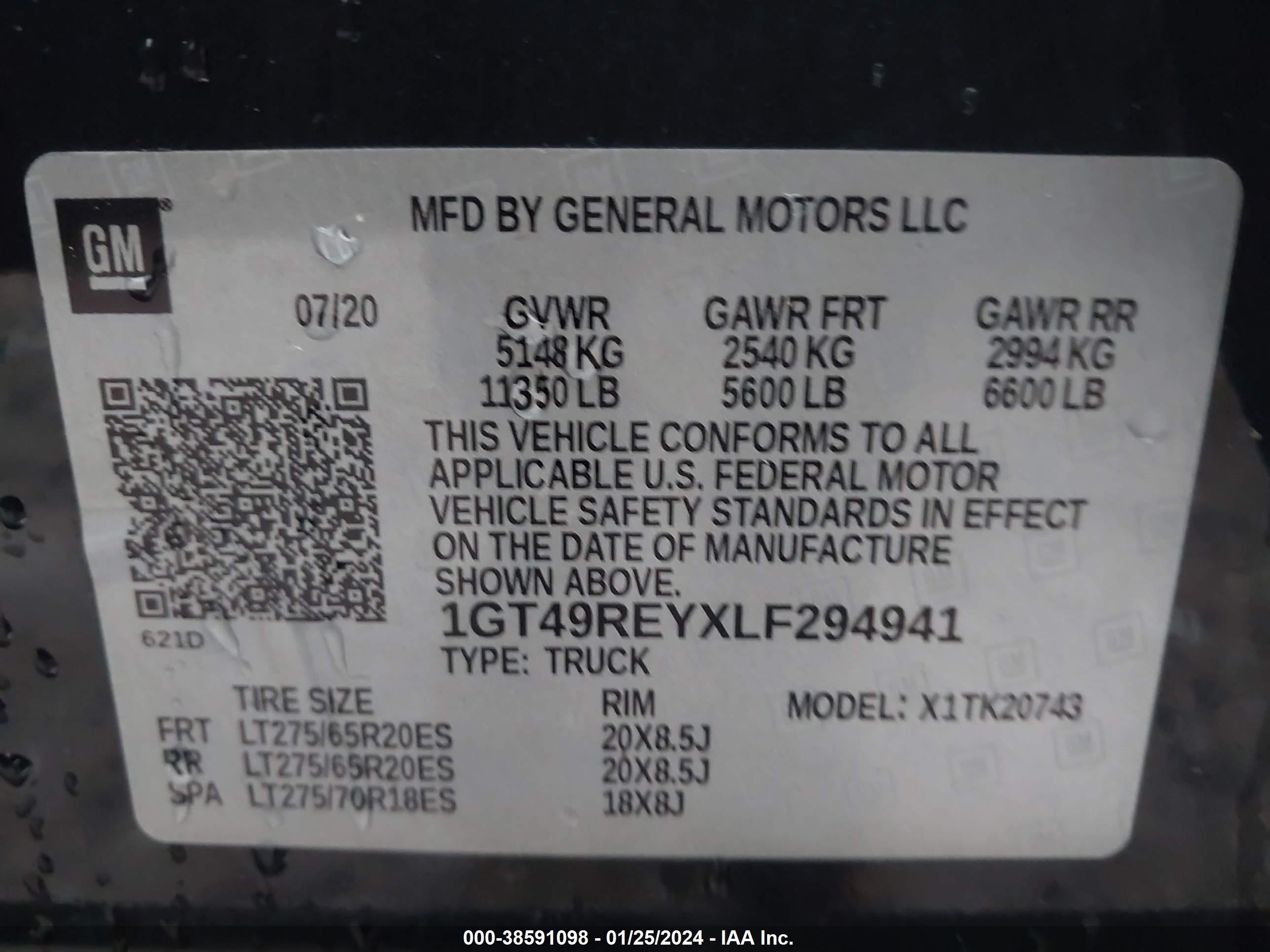 Photo 8 VIN: 1GT49REYXLF294941 - GMC SIERRA 