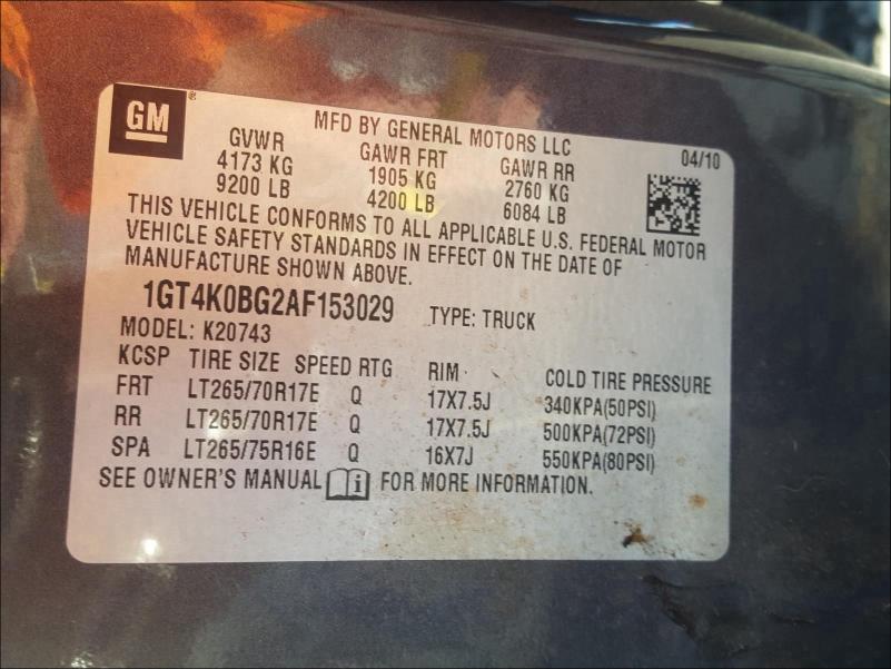 Photo 9 VIN: 1GT4K0BG2AF153029 - GMC SIERRA K25 