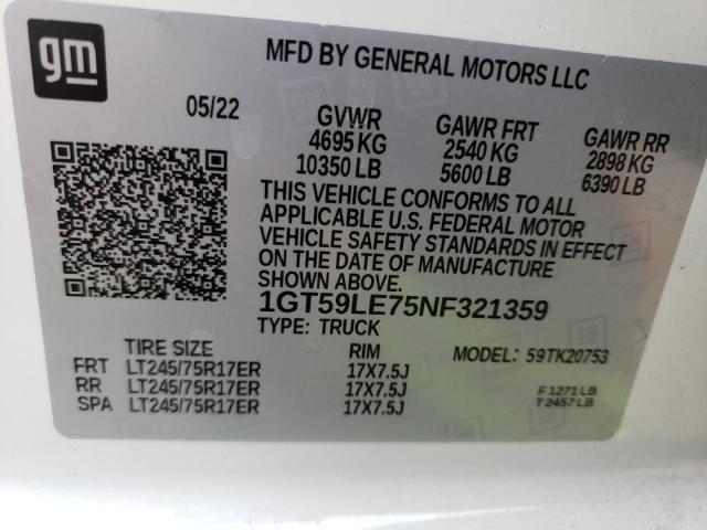 Photo 9 VIN: 1GT59LE75NF321359 - GMC SIERRA K25 