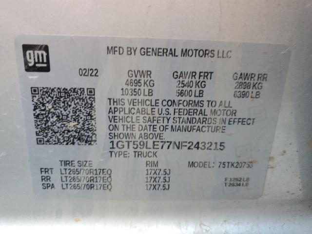 Photo 11 VIN: 1GT59LE77NF243215 - GMC SIERRA K25 