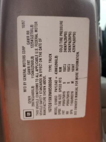 Photo 11 VIN: 1GTCS19X0W8508394 - GMC SONOMA 