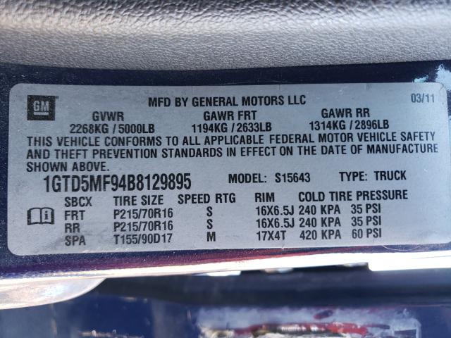 Photo 9 VIN: 1GTD5MF94B8129895 - GMC CANYON SLE 