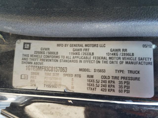 Photo 9 VIN: 1GTE5MF93C8157063 - GMC CANYON SLE 