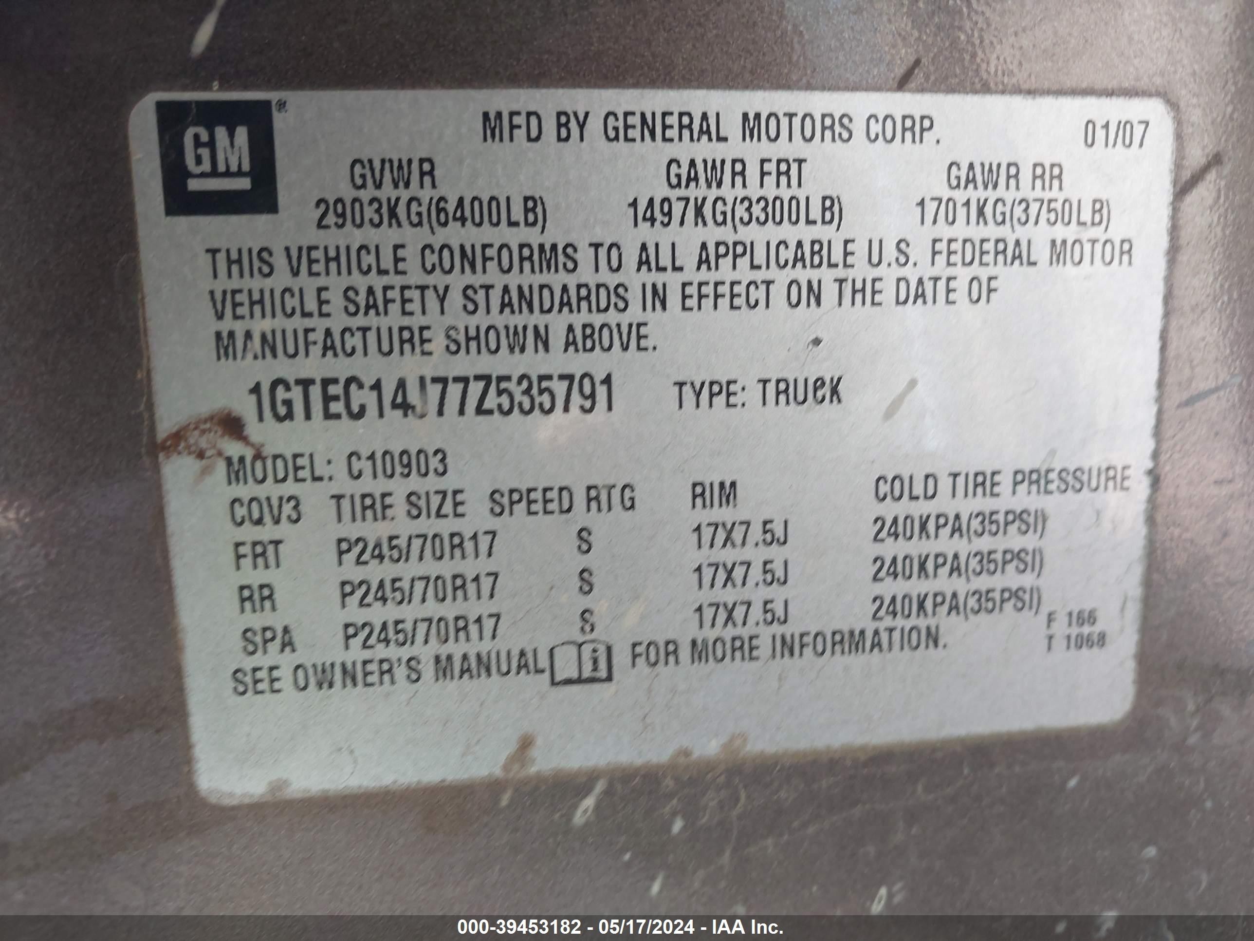 Photo 8 VIN: 1GTEC14J77Z535791 - GMC SIERRA 