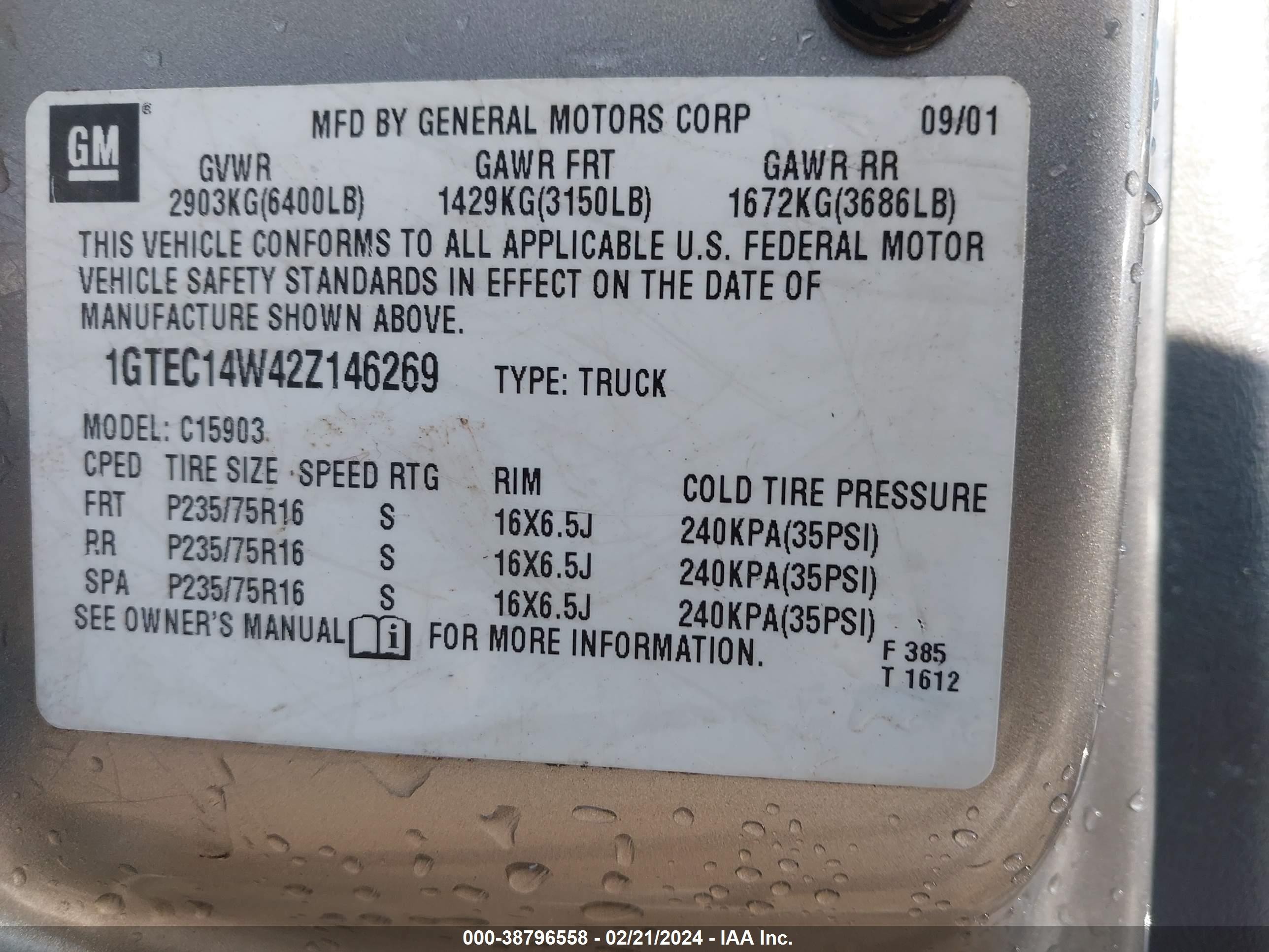 Photo 8 VIN: 1GTEC14W42Z146269 - GMC SIERRA 