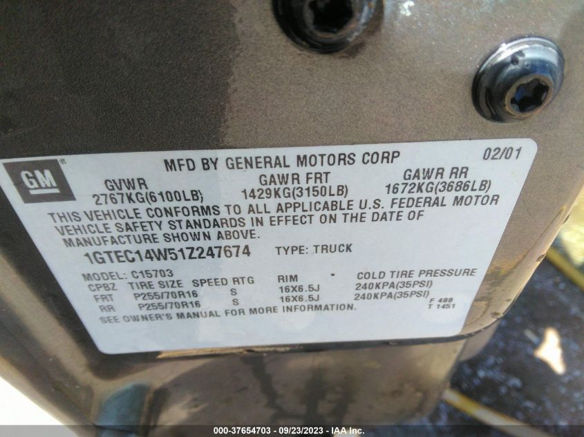 Photo 8 VIN: 1GTEC14W51Z247674 - GMC NEW SIERRA 