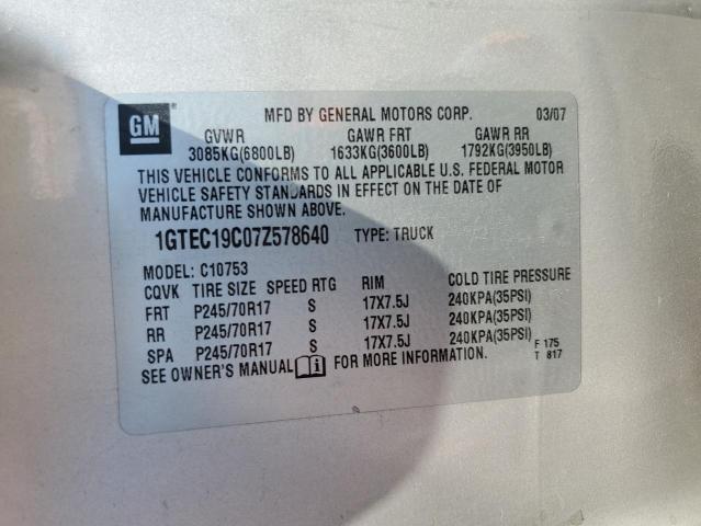 Photo 11 VIN: 1GTEC19C07Z578640 - GMC SIERRA 