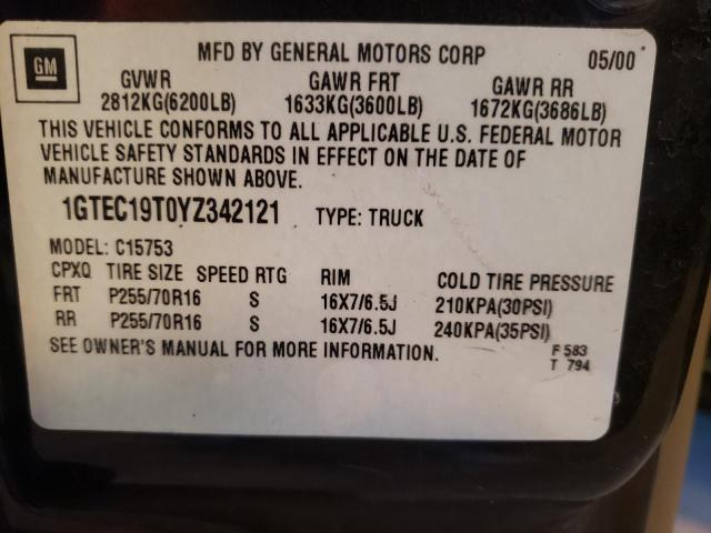 Photo 11 VIN: 1GTEC19T0YZ342121 - GMC SIERRA 