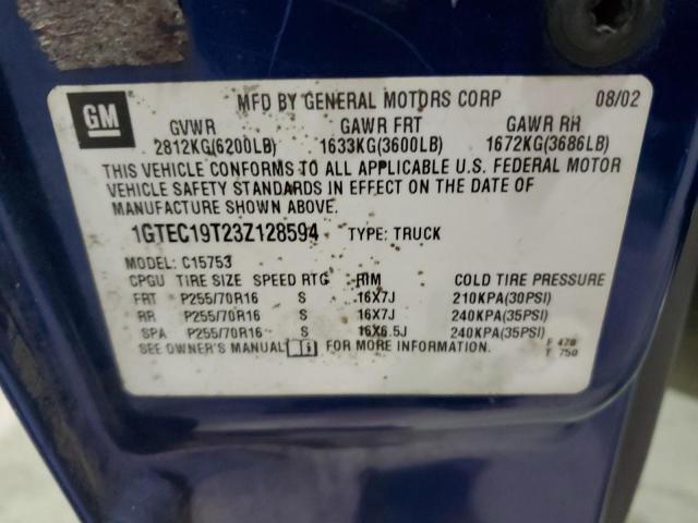 Photo 11 VIN: 1GTEC19T23Z128594 - GMC SIERRA 