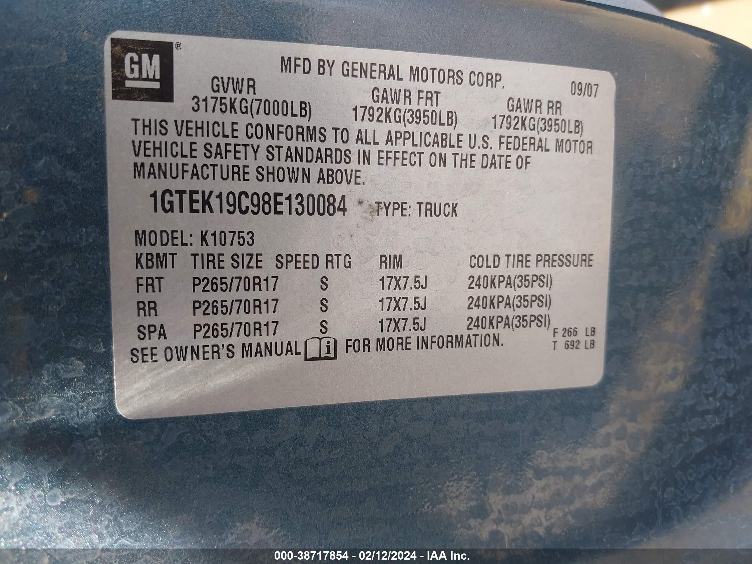 Photo 8 VIN: 1GTEK19C98E130084 - GMC SIERRA 