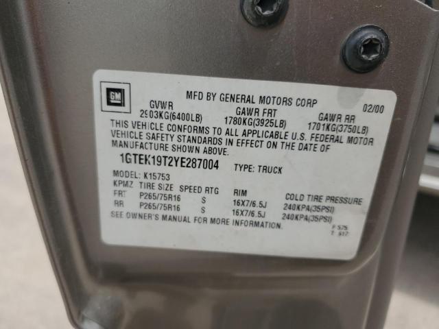 Photo 11 VIN: 1GTEK19T2YE287004 - GMC NEW SIERRA 