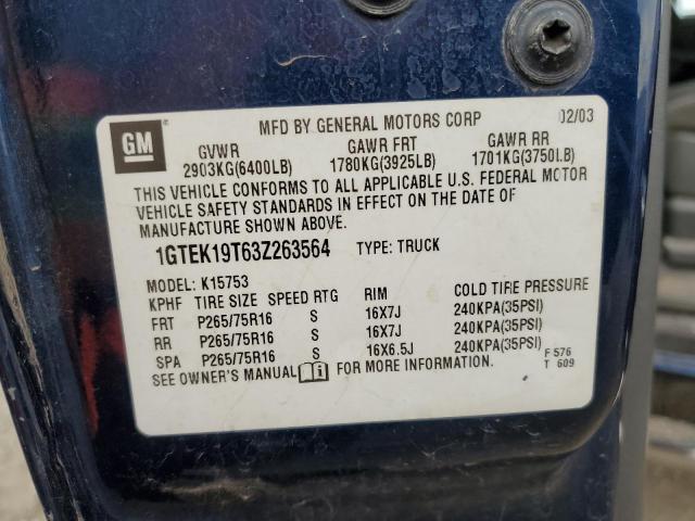 Photo 11 VIN: 1GTEK19T63Z263564 - GMC SIERRA 