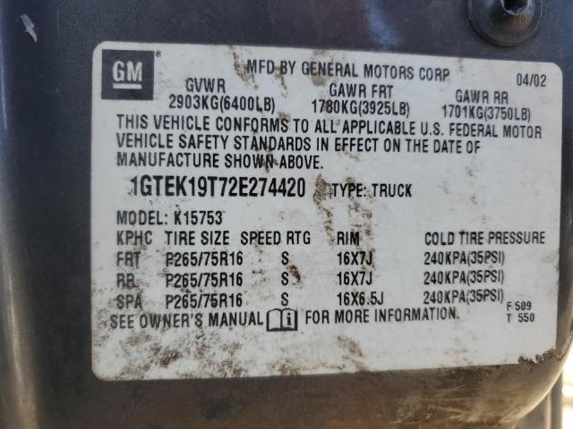 Photo 11 VIN: 1GTEK19T72E274420 - GMC NEW SIERRA 