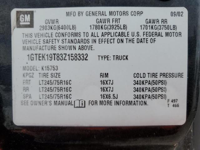 Photo 11 VIN: 1GTEK19T83Z158332 - GMC NEW SIERRA 