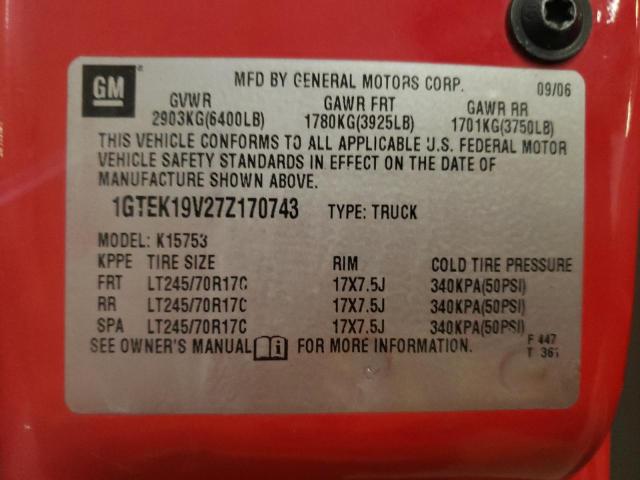 Photo 11 VIN: 1GTEK19V27Z170743 - GMC SIERRA 