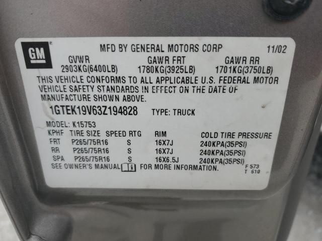 Photo 12 VIN: 1GTEK19V63Z194828 - GMC NEW SIERRA 