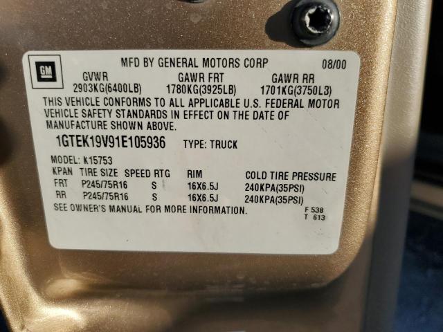 Photo 11 VIN: 1GTEK19V91E105936 - GMC SIERRA 