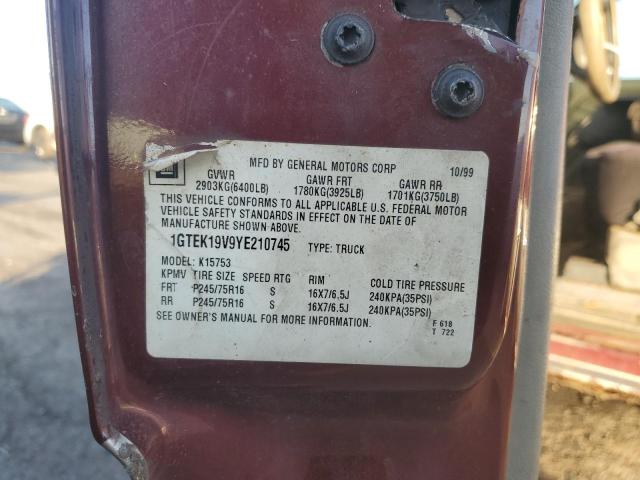 Photo 12 VIN: 1GTEK19V9YE210745 - GMC SIERRA1500 