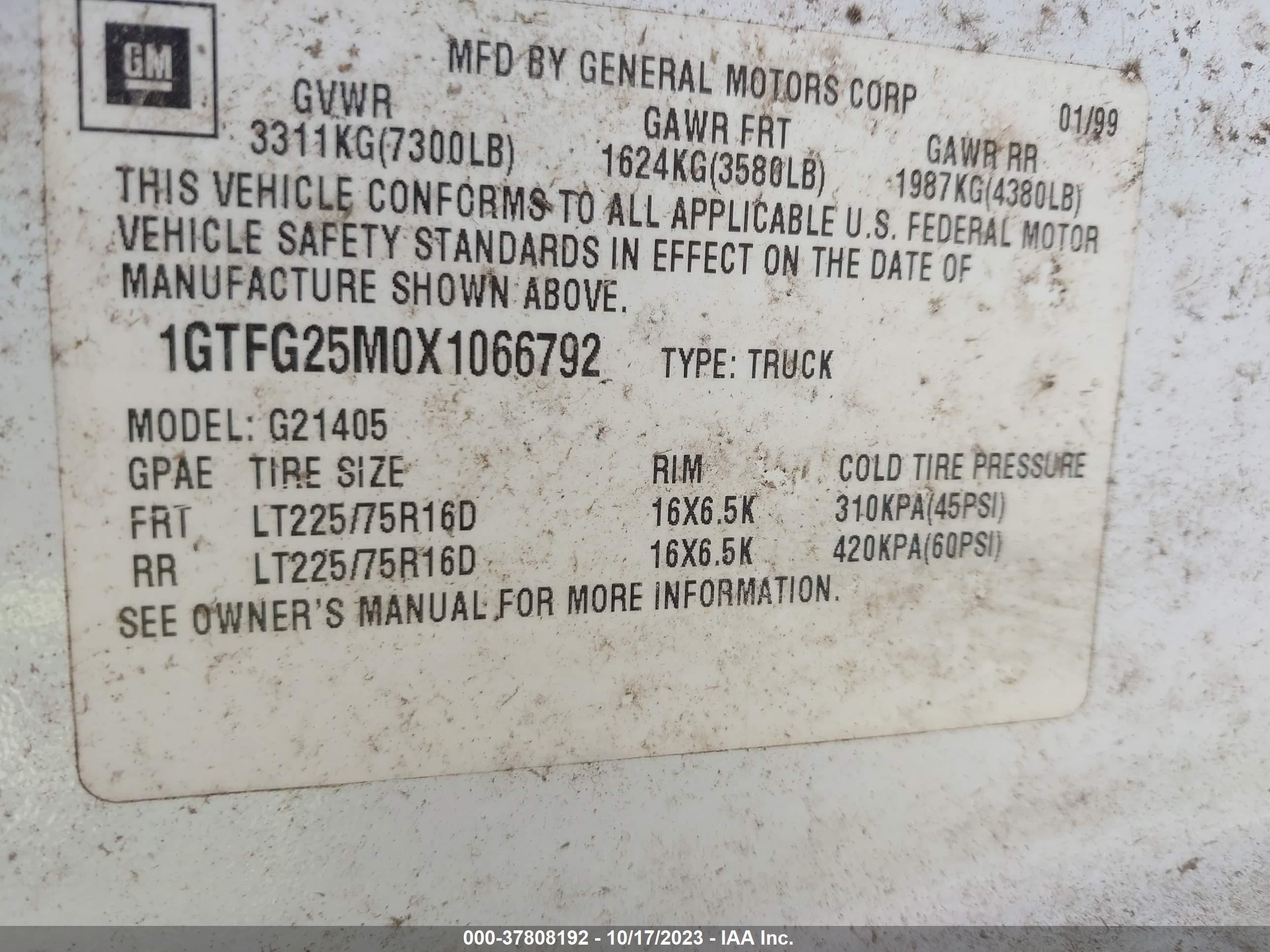 Photo 8 VIN: 1GTFG25M0X1066792 - GMC SAVANA 