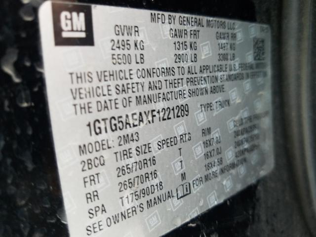 Photo 9 VIN: 1GTG5AEAXF1221289 - GMC CANYON 