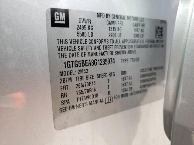 Photo 9 VIN: 1GTG5BEA8G1235974 - GMC CANYON 