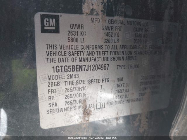 Photo 8 VIN: 1GTG5BEN7J1204967 - GMC CANYON 