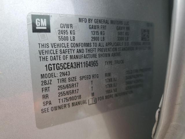 Photo 11 VIN: 1GTG5CEA3H1164965 - GMC CANYON SLE 