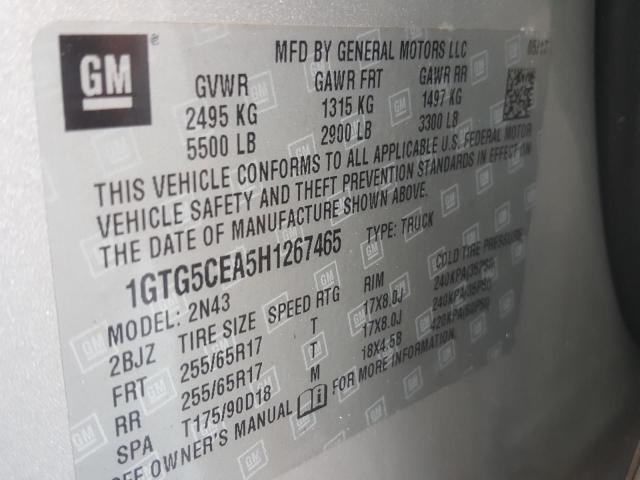 Photo 9 VIN: 1GTG5CEA5H1267465 - GMC CANYON SLE 