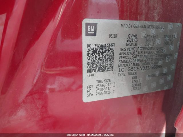 Photo 8 VIN: 1GTG5CEN0J1296865 - GMC CANYON 