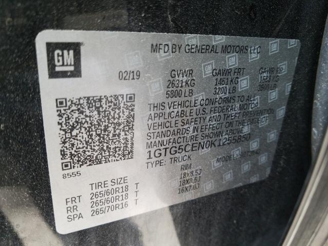 Photo 9 VIN: 1GTG5CEN0K1255850 - GMC CANYON SLE 