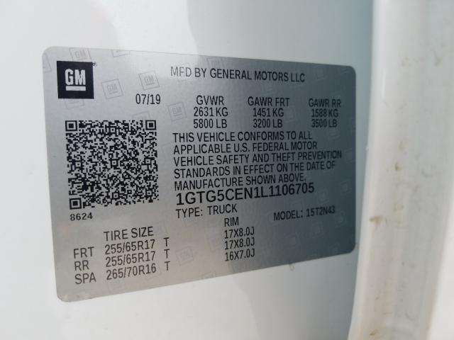 Photo 9 VIN: 1GTG5CEN1L1106705 - GMC CANYON SLE 