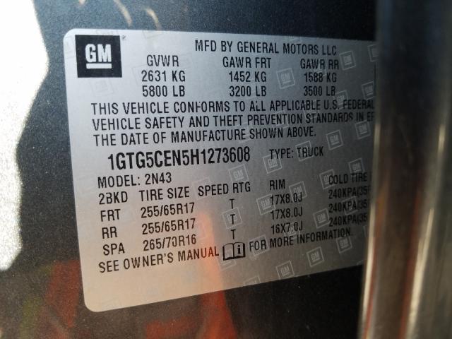 Photo 9 VIN: 1GTG5CEN5H1273608 - GMC CANYON SLE 