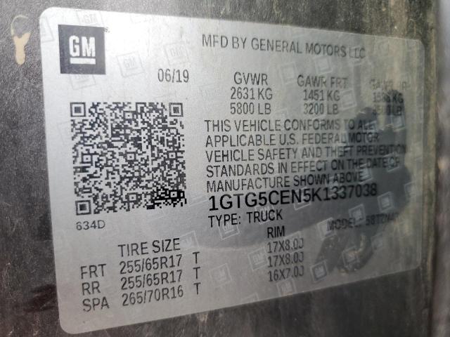 Photo 11 VIN: 1GTG5CEN5K1337038 - GMC CANYON SLE 