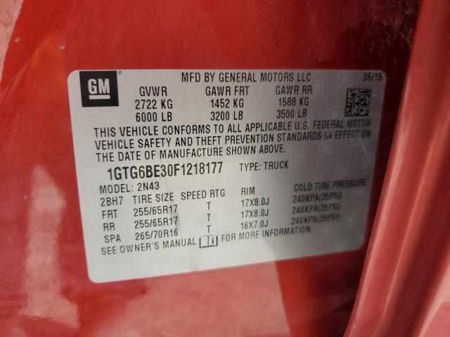 Photo 11 VIN: 1GTG6BE30F1218177 - GMC CANYON SLE 