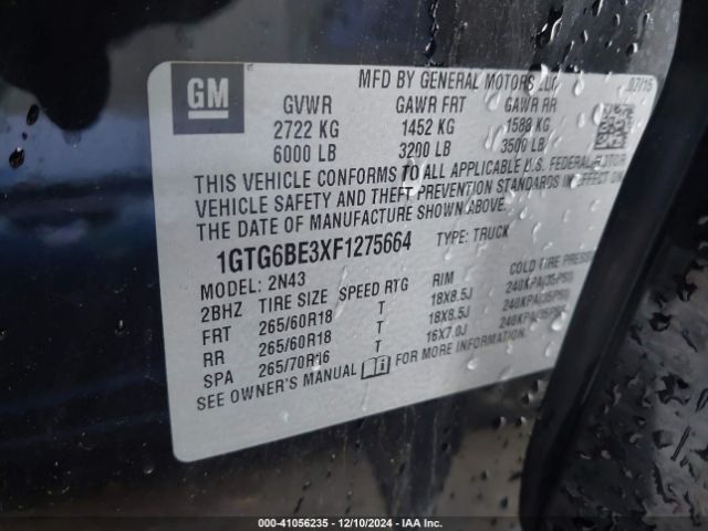 Photo 8 VIN: 1GTG6BE3XF1275664 - GMC CANYON 