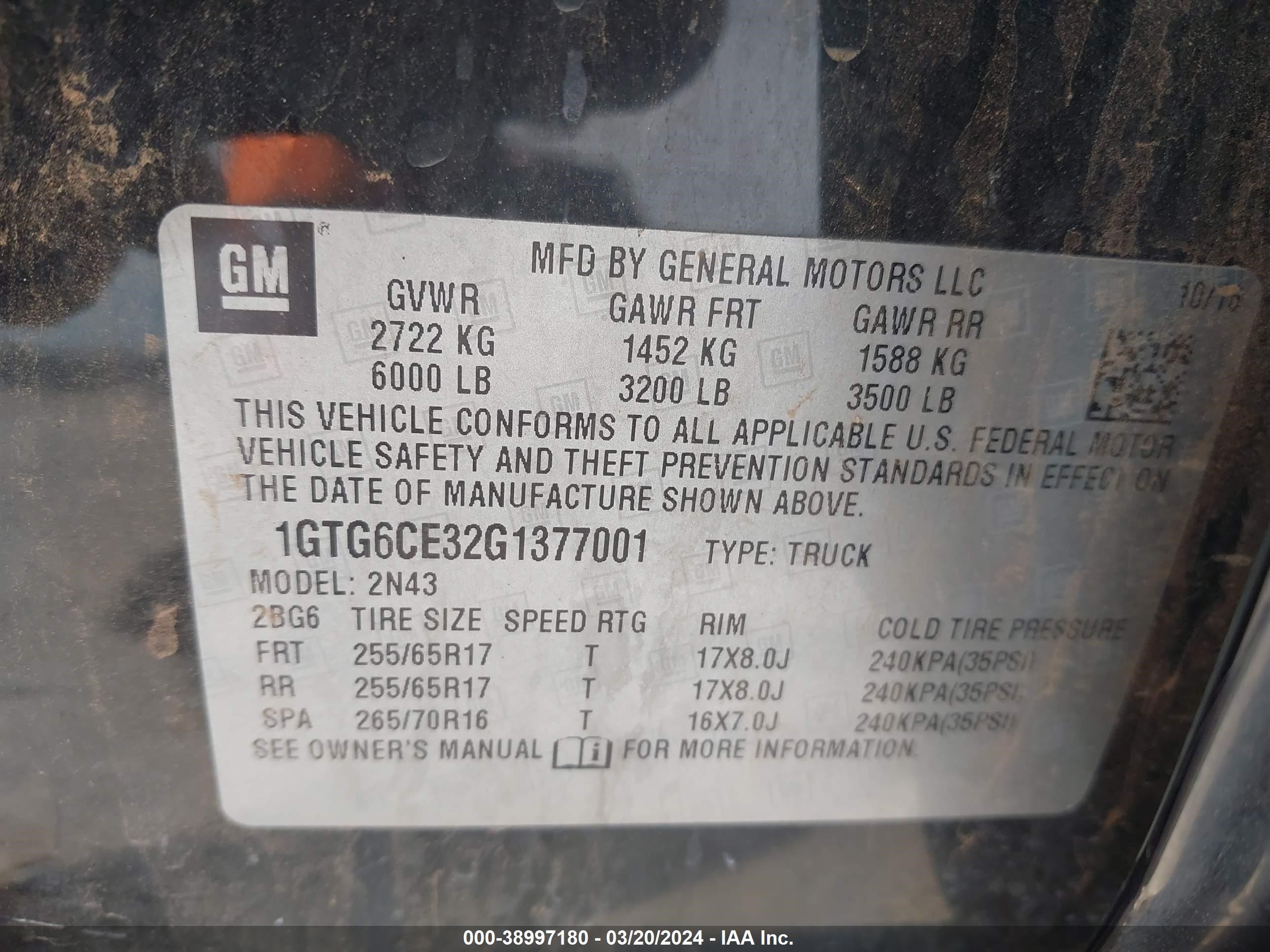 Photo 6 VIN: 1GTG6CE32G1377001 - GMC CANYON 