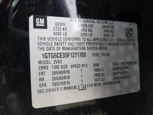 Photo 9 VIN: 1GTG6CE35F1271768 - GMC CANYON SLT 