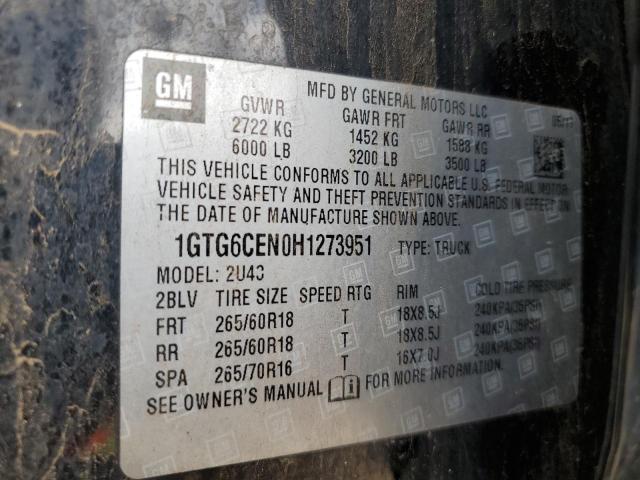 Photo 12 VIN: 1GTG6CEN0H1273951 - GMC CANYON SLE 