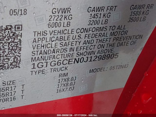 Photo 8 VIN: 1GTG6CEN0J1298905 - GMC CANYON 