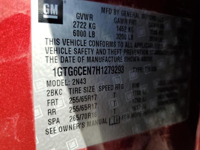 Photo 12 VIN: 1GTG6CEN7H1279293 - GMC CANYON 