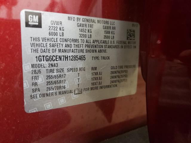 Photo 9 VIN: 1GTG6CEN7H1285465 - GMC CANYON SLE 