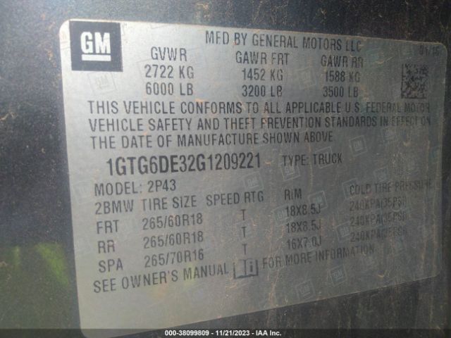 Photo 8 VIN: 1GTG6DE32G1209221 - GMC CANYON 