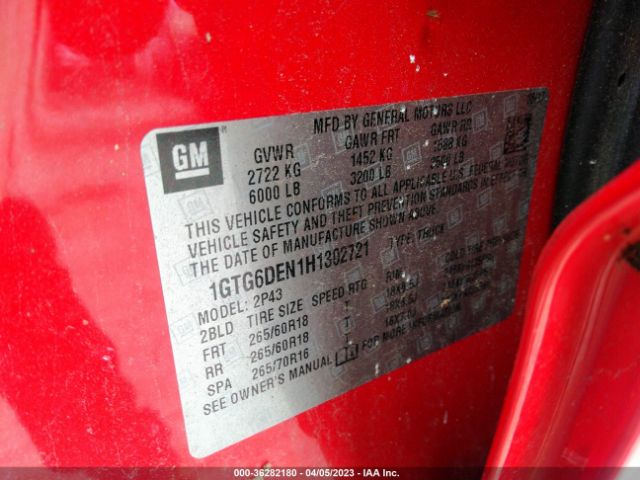 Photo 8 VIN: 1GTG6DEN1H1302721 - GMC CANYON 