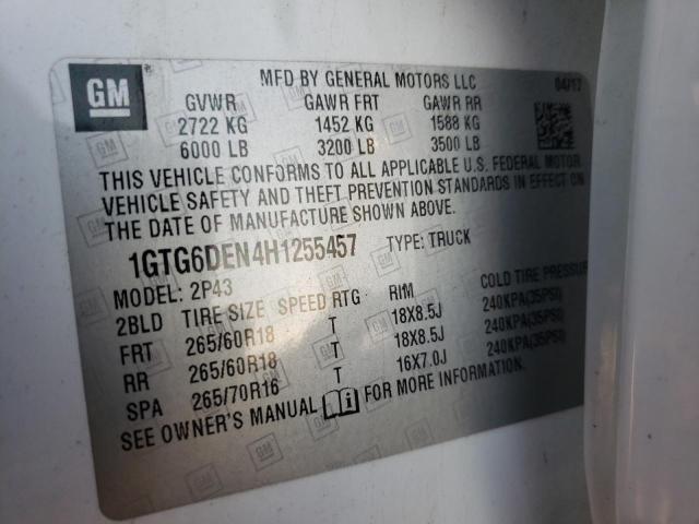 Photo 9 VIN: 1GTG6DEN4H1255457 - GMC CANYON SLT 