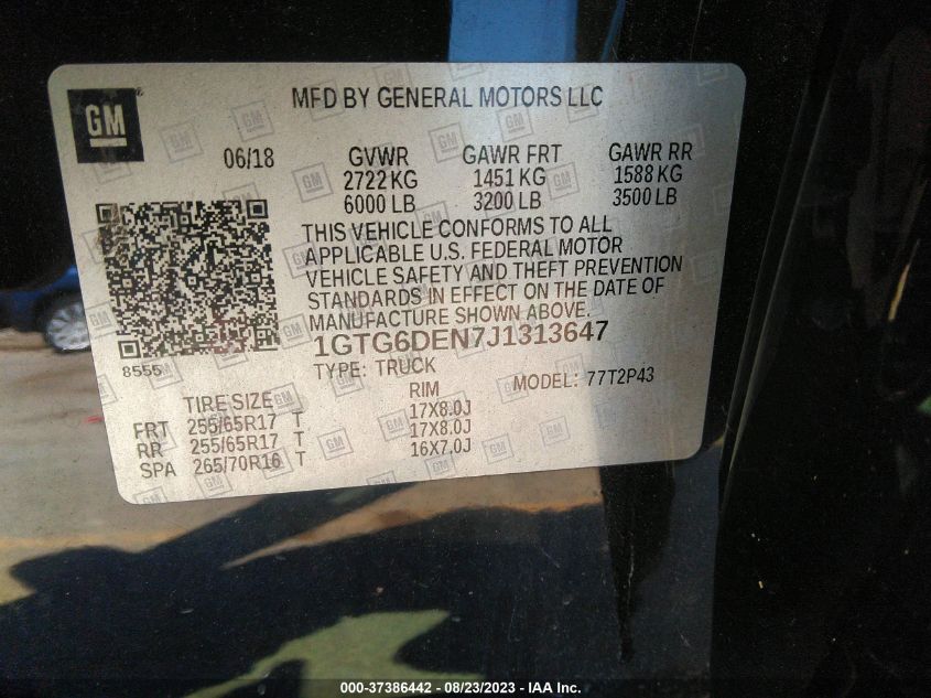 Photo 8 VIN: 1GTG6DEN7J1313647 - GMC CANYON 