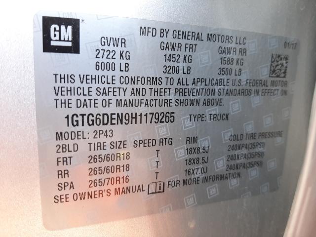 Photo 9 VIN: 1GTG6DEN9H1179265 - GMC CANYON SLT 