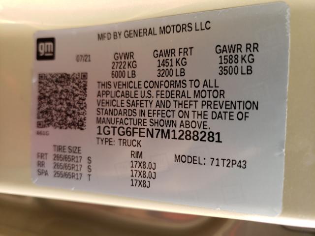 Photo 9 VIN: 1GTG6FEN7M1288281 - GMC CANYON AT4 