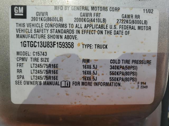 Photo 11 VIN: 1GTGC13U83F159358 - GMC SIERRA C15 