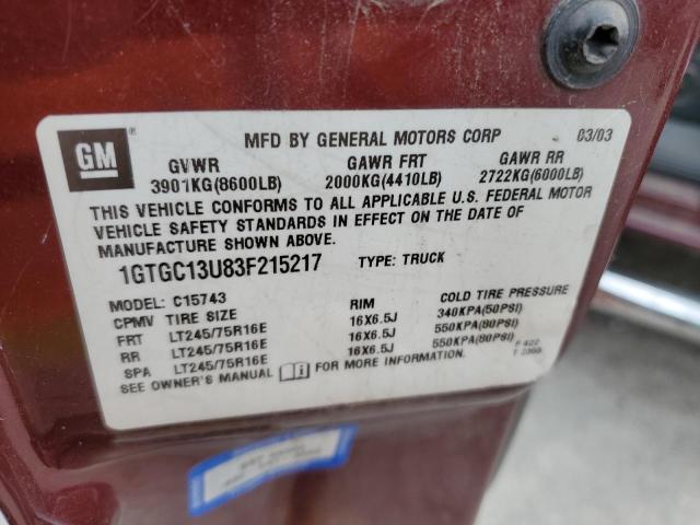 Photo 11 VIN: 1GTGC13U83F215217 - GMC SIERRA 